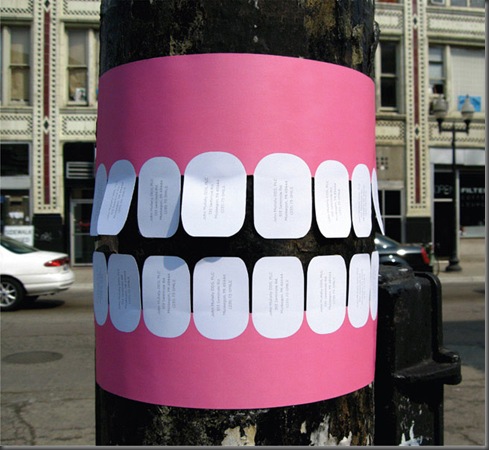 Great guerrilla marketing in action, dentist advertisement